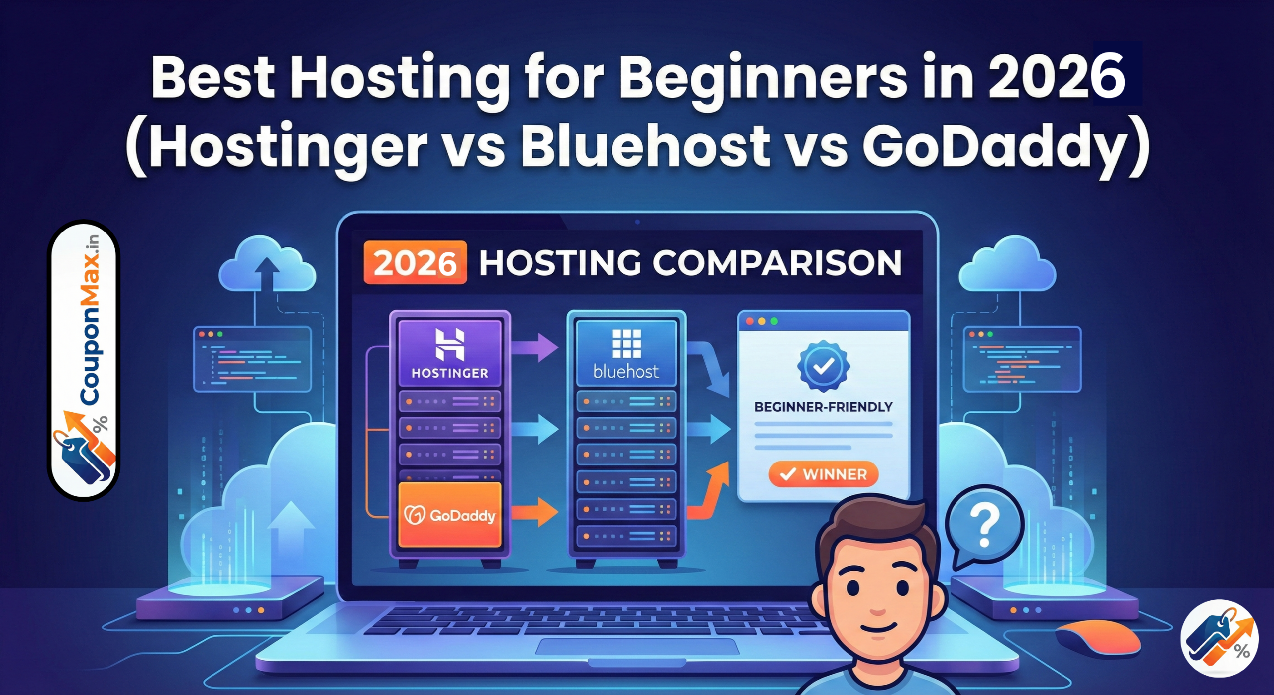 Best Hosting for Beginners 2026 (Hostinger vs Bluehost vs GoDaddy)
