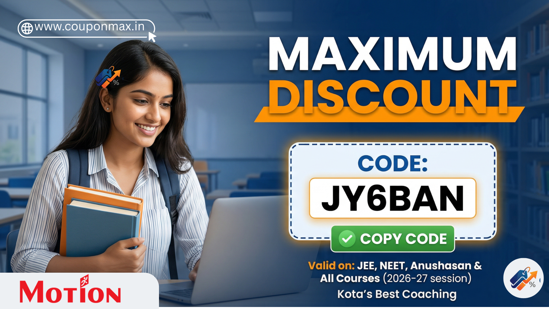 Motion Education Anushasan Batch 2026 Coupon Code JY6BAN